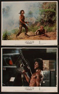 3h427 RAMBO FIRST BLOOD PART II 8 LCs '85 cool images of one man army Sylvester Stallone!