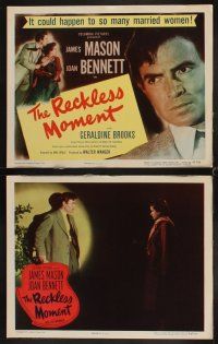 3h429 RECKLESS MOMENT 8 LCs '49 James Mason with scared Joan Bennett, directed by Max Ophuls!