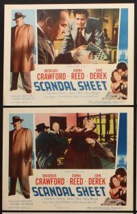 3h449 SCANDAL SHEET 8 LCs '52 Broderick Crawford, Donna Reed, from the novel by Sam Fuller!