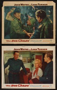 3h645 SEA CHASE 7 LCs '55 John Wayne, Lana Turner, David Farrar, Tab Hunter, World War II!
