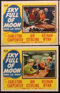 3h842 SKY FULL OF MOON 3 LCs '52 cowboy Carleton Carpenter & Jan Sterling gambling in Las Vegas!