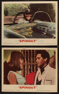 3h650 SPINOUT 7 LCs '66 great images of race car driver Elvis Presley & sexy Shelley Fabares!