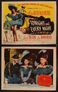 3h536 TONIGHT & EVERY NIGHT 8 LCs '44 sexy Rita Hayworth, Janet Blair, Lee Bowman, Leslie Brooks!