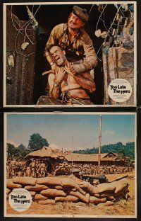 3h537 TOO LATE THE HERO 8 LCs '70 Robert Aldrich, soldiers Michael Caine & Cliff Robertson!
