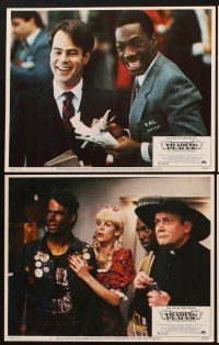 3h542 TRADING PLACES 8 LCs '83 Dan Aykroyd & Eddie Murphy are getting rich & getting even!