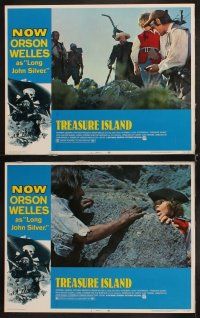 3h545 TREASURE ISLAND 8 LCs '72 Orson Welles as pirate Long John Silver & Burfield as Jim Hawkins!