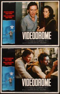 3h558 VIDEODROME 8 LCs '83 David Cronenberg, James Woods, Debbie Harry, sci-fi!
