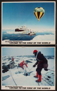 3h563 VOYAGE TO THE EDGE OF THE WORLD 8 LCs '76 Jacques Cousteau, cool underwater expedition!