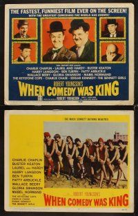 3h575 WHEN COMEDY WAS KING 8 LCs '60 Charlie Chaplin, Buster Keaton, Laurel & Hardy, Harry Langdon