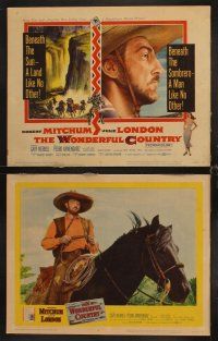 3h592 WONDERFUL COUNTRY 8 LCs '59 Texan Robert Mitchum in sombrero, Julie London!