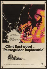 3j303 DIRTY HARRY Argentinean '71 art of Clint Eastwood pointing gun, Don Siegel crime classic!