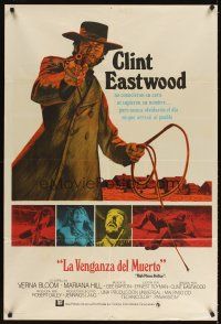 3j401 HIGH PLAINS DRIFTER Argentinean '73 classic art of Clint Eastwood holding gun & whip!