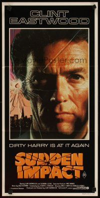 3j385 SUDDEN IMPACT Aust daybill '83 Clint Eastwood is at it again as Dirty Harry, great image!
