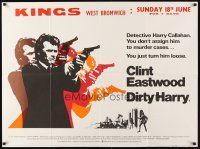 3j286 DIRTY HARRY British quad '71 great art of Clint Eastwood with gun & head in motion!