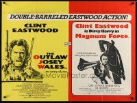 3j355 OUTLAW JOSEY WALES/MAGNUM FORCE British quad '70s double-barreled Clint Eastwood action!