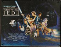 3j143 RETURN OF THE JEDI matte style British quad '83 Lucas' classic, cool different art by Kirby!