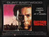 3j383 SUDDEN IMPACT British quad '83 Clint Eastwood is at it again as Dirty Harry, great image!