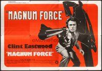 3j331 MAGNUM FORCE French 8p '73 huge c/u of Clint Eastwood is Dirty Harry pointing his huge gun!