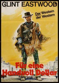 3j197 FISTFUL OF DOLLARS German R78 Sergio Leone, cool different art of Clint Eastwood!