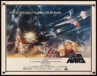 3j005 STAR WARS 1/2sh '77 George Lucas classic sci-fi epic, great different art by Tom Jung!