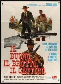 3j262 GOOD, THE BAD & THE UGLY Italian 1p R70s Clint Eastwood & Lee Van Cleef, Sergio Leone!