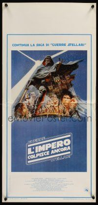 3j109 EMPIRE STRIKES BACK Italian locandina '80 George Lucas sci-fi classic, cool art by Tom Jung!