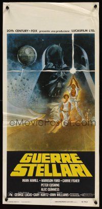 3j044 STAR WARS Italian locandina R80s George Lucas classic sci-fi epic, great art by Tom Jung!