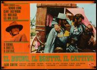 3j241 GOOD, THE BAD & THE UGLY Italian photobusta R70s Eli Wallach helps Clint Eastwood w/monk