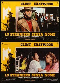 3j396 HIGH PLAINS DRIFTER 8 Italian photobustas '73 Clint Eastwood, Verna Bloom, Mariana Hill!