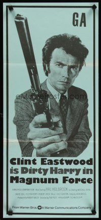 3j325 MAGNUM FORCE blue style New Zealand daybill '73 Clint Eastwood is Dirty Harry!