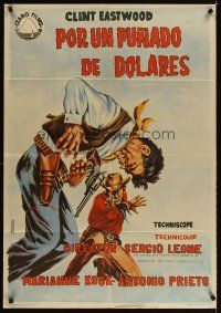 3j180 FISTFUL OF DOLLARS Spanish '65 Sergio Leone, Clint Eastwood, different gunfight art!