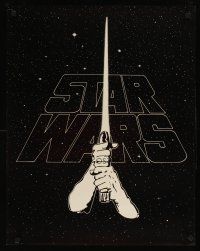 3j020 STAR WARS bootleg 22x28 '77 George Lucas' sci-fi classic, art of hands & lightsaber!