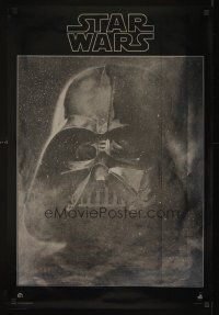 3j026 STAR WARS foil soundtrack poster '77 George Lucas classic sci-fi epic, image of Vader!