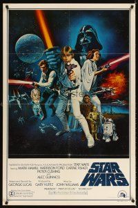 3j010 STAR WARS style C 1sh '77 George Lucas classic sci-fi epic, art by Tom William Chantrell!