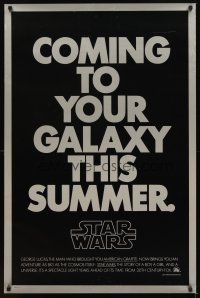 3j018 STAR WARS black & silver style teaser 1sh '77 coming to your galaxy this summer!
