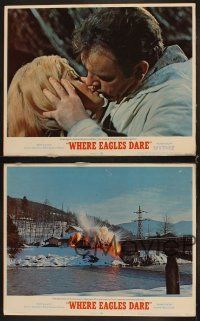 3j275 WHERE EAGLES DARE 8 LCs '68 Clint Eastwood, Richard Burton, Mary Ure, Ingrid Pitt, WWII!