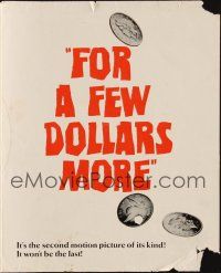 3j211 FOR A FEW DOLLARS MORE English promo brochure '65 Sergio Leone & Clint Eastwood classic!