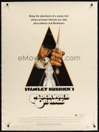 3k225 CLOCKWORK ORANGE linen 30x40 '72 Stanley Kubrick classic, Castle art of Malcolm McDowell!