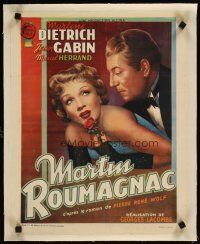 3k144 ROOM UPSTAIRS linen Belgian '46 art of sexy Marlene Dietrich & Jean Gabin in Martin Roumagnac