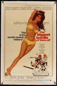 3k267 BIGGEST BUNDLE OF THEM ALL linen 1sh '68 sexy art of Raquel Welch in bikini by McGinnis!