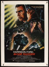 3k270 BLADE RUNNER linen 1sh '82 Ridley Scott sci-fi classic, art of Harrison Ford by Alvin!