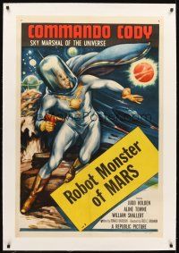 3k295 COMMANDO CODY linen chapter 7 1sh '53 Sky Marshal of the Universe, Robot Monster of Mars!