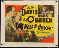 3k237 HELL'S HOUSE linen 1/2sh R30s Bette Davis top billed in movie she had a minor role in!