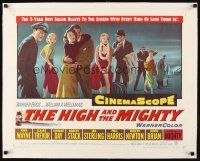 3k238 HIGH & THE MIGHTY linen 1/2sh '54 John Wayne, Claire Trevor, directed by William Wellman!