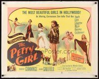 3k242 PETTY GIRL linen 1/2sh '50 lineup of sexy Joan Caulfield & glamorous barely-dressed girls!