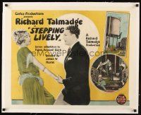 3k243 STEPPING LIVELY linen 1/2sh '24 Richard Talmadge romancing Mildred Harris & fighting!