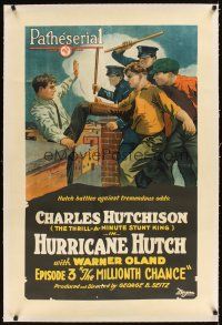 3k358 HURRICANE HUTCH linen chapter 3 1sh '21 great art of the thrill-a-minute stunt king fighting!