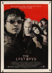 3k397 LOST BOYS linen 1sh '87 teen vampire Kiefer Sutherland, directed by Joel Schumacher!