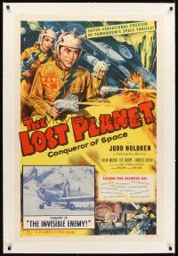 3k399 LOST PLANET linen chapter 13 1sh '53 Judd Holdren, sci-fi serial, The Invisible Enemy!
