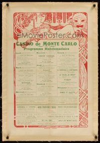 3k182 CASINO DE MONTE CARLO linen casino calendar Feb 1922 they offered so much besides gambling!